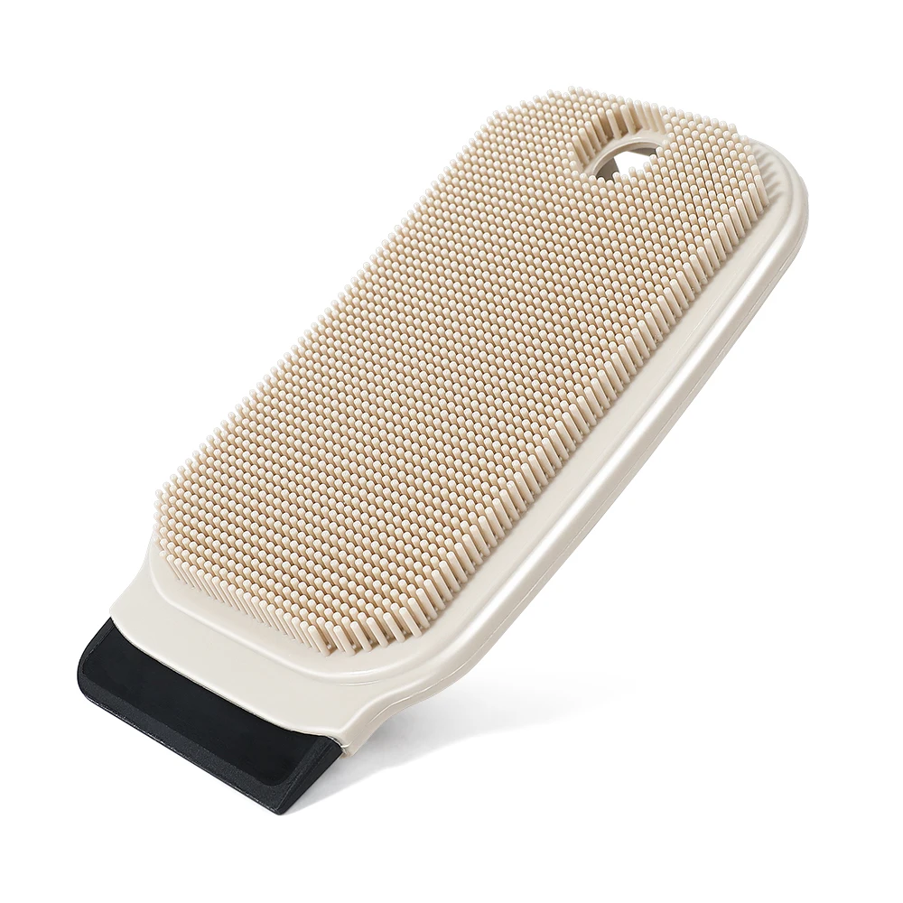 Masthome Double Sided Silicone Dishwashing Kitchen Cleaning Brush Pot Dish Washing Brush With Scraper