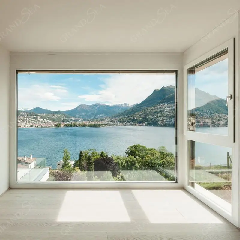 Large Glass Windows Cost Big Picture Aluminum Frame Fixed Glass Windows Soundproof Panoramic Window Fixed Window