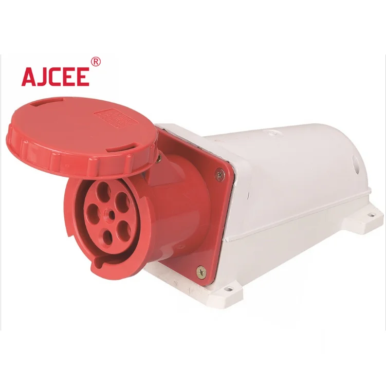 AJCEE ip67 5pin 3p+n+e 125a 220V- 380V/240V-415V  waterproof industrial  electric ground socket with CE