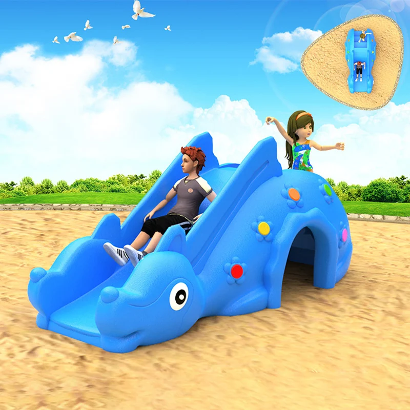 Spotted Dog Shape Kids Residential Plastic Outdoor Slide Toddler Cute Play Set Children Plastic Outdoor Playground Equipment