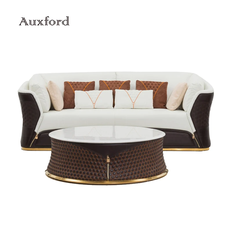 Luxury style modern leather sofa high quality comfortable italy design living room royal furniture sofa set