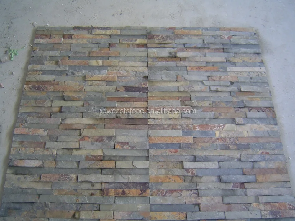 Natual rustic quartzite ledger stone exterior wall cladding panel