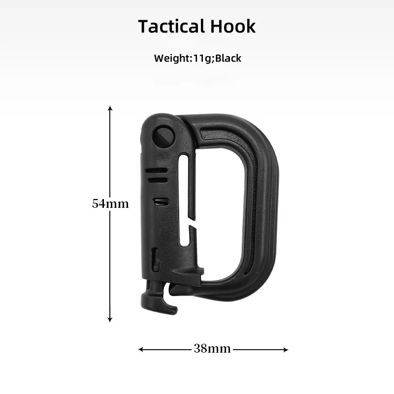 Multipurpose Tactical D-Ring Snap Hook, Locking Clip Hanging Hook, D-Ring Grimlock for Outdoor Camping
