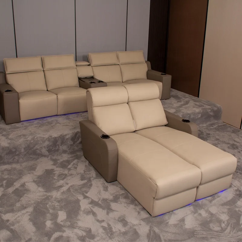 VIP home cinema sofa leather theater seats new model daybed electric recliner chair movie room seating modern private furniture