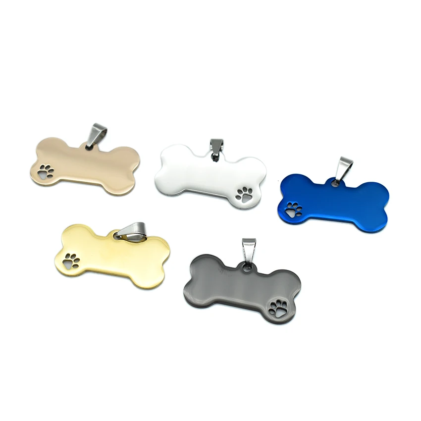 Hot Sale Double Sided Blank Bone Shape Pet Dog ID Tags for DIY Engraved Name Phone Number
