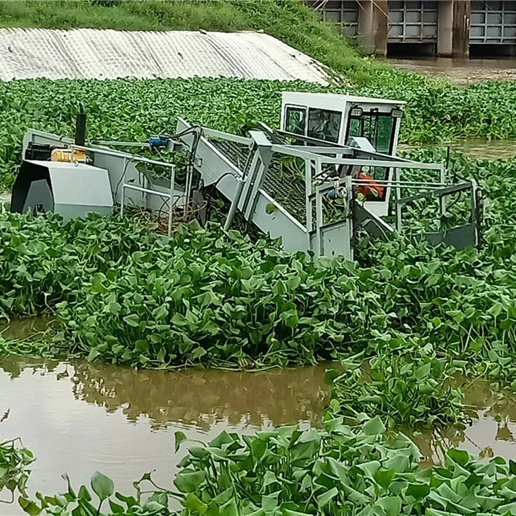 Водный мусорный скиммер травяная лодка для очистки речной