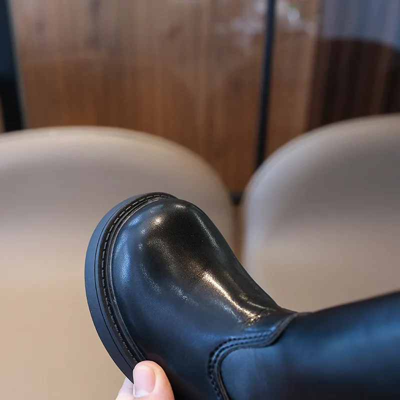 2024 Fashionable Spring Autumn Winter Pu Leather Sweet Baby Girl High Boots