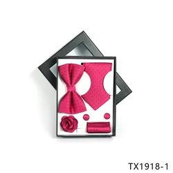 Индивидуальный мужской свадебный красный Шелковый галстук-бабочка в горошек и карманный квадратный набор