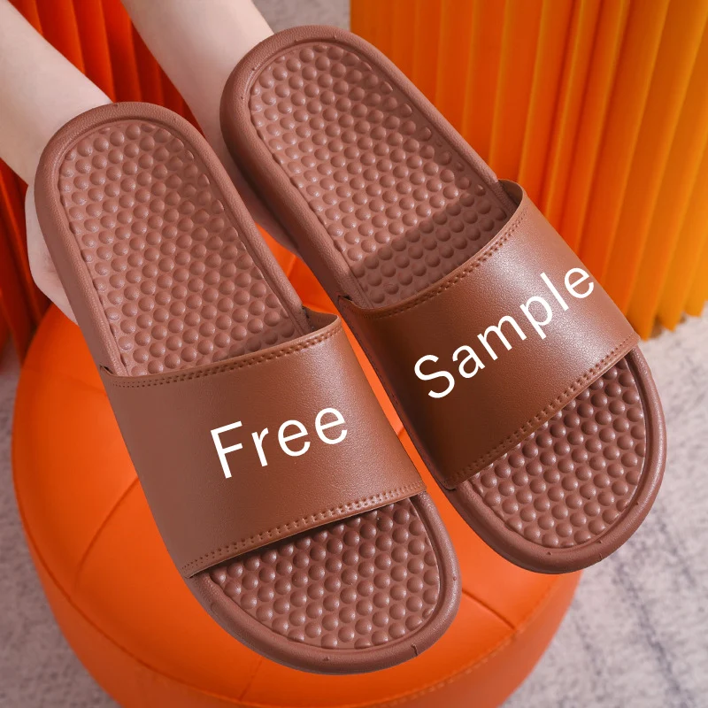 Rubber 3D Logo Printing Slippers Orange Blank Plain Men Slides Footwear Custom Logo Light Slipper for Ladies