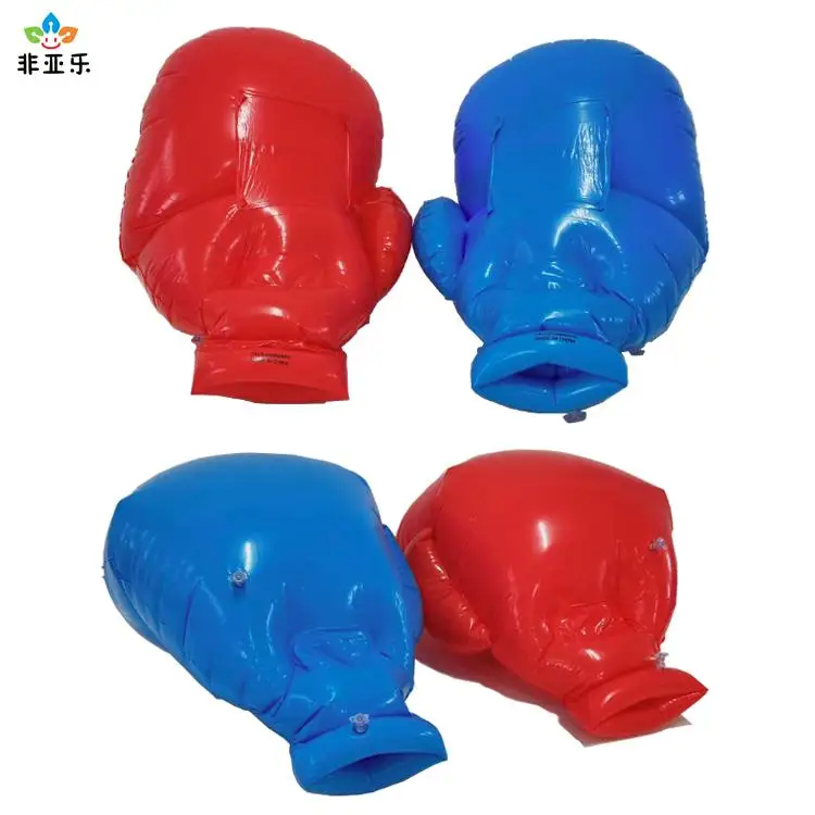 cheap Blue red kids children punching bag toy flocking PVC inflatable boxing Gloves