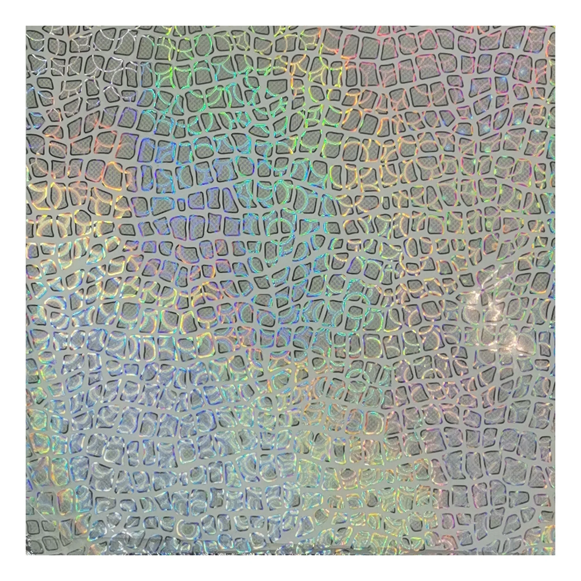 Self adhesive laminated holographic film for garments decoration partial hologram silver Transparent Hot stamping foil texture