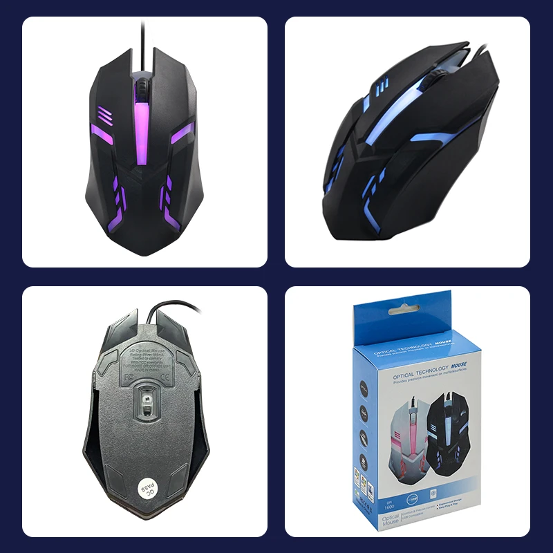 Популярная USB игровая мышь геймеры эргономичная оптическая для спортивных