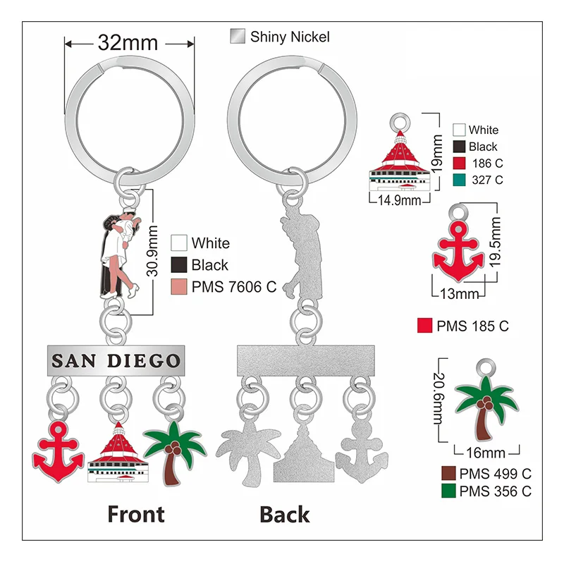 Wholesale Metal Personal Sublimation Keychain Craft Custom Design Logo Funny Gifts Key