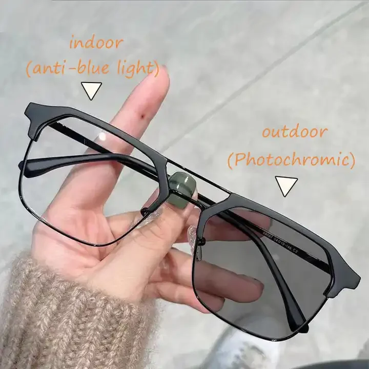 Stylish sun glasses for both men and women include mirror polychromatic glasses and anti-blue glasses