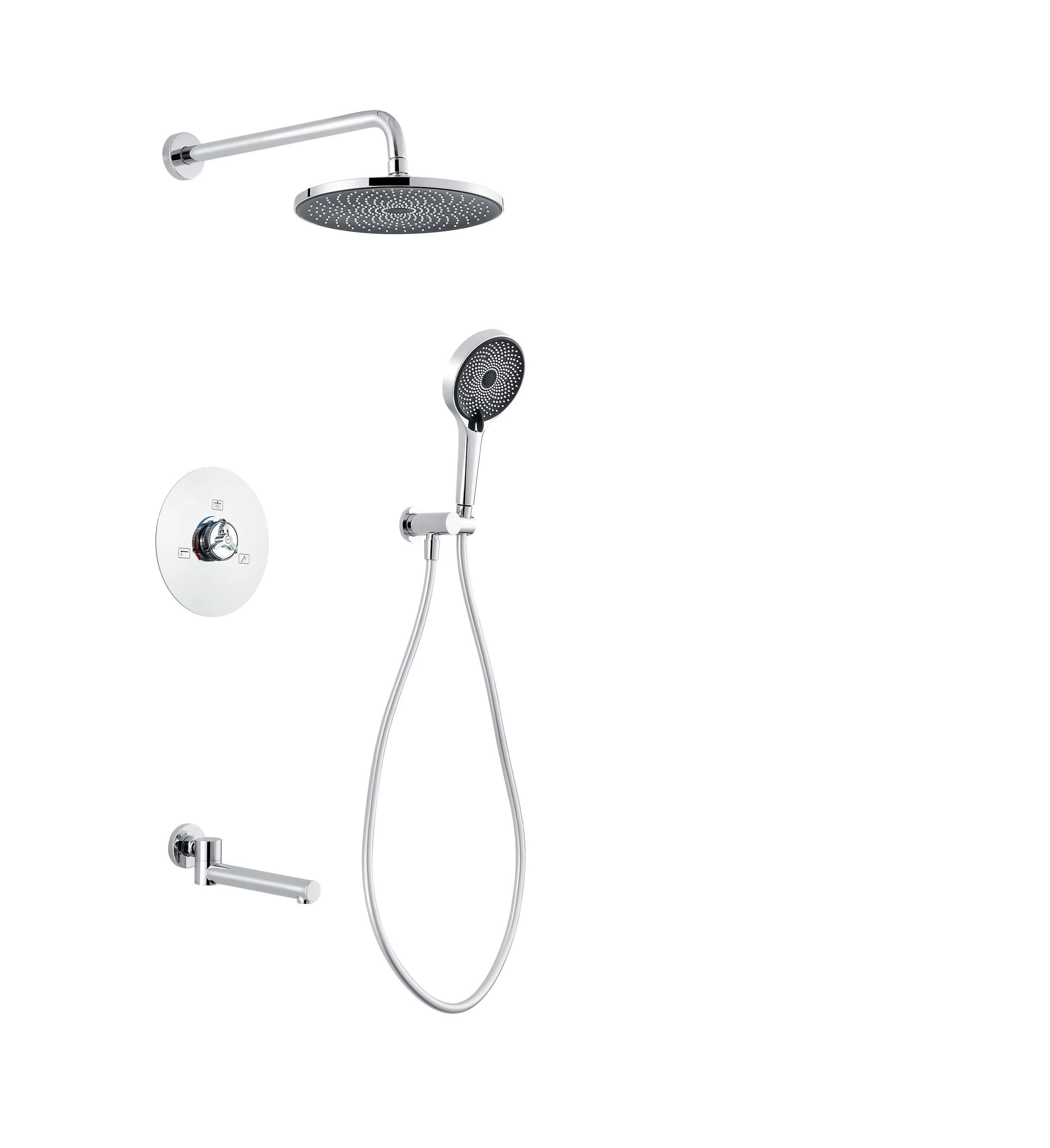 Hot Sale Wall Mounted Bathroom Shower Set Single Handle Triangle switch 3 Function Stainless Steel Bathroom Fixtures