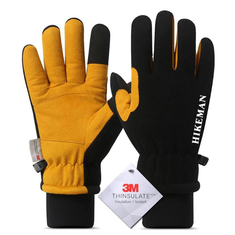 Ветрозащитные водонепроницаемые теплые перчатки для верховой езды Зимние снега уличные спортивные лыжные сноубордические плотные из овечьей шерсти
