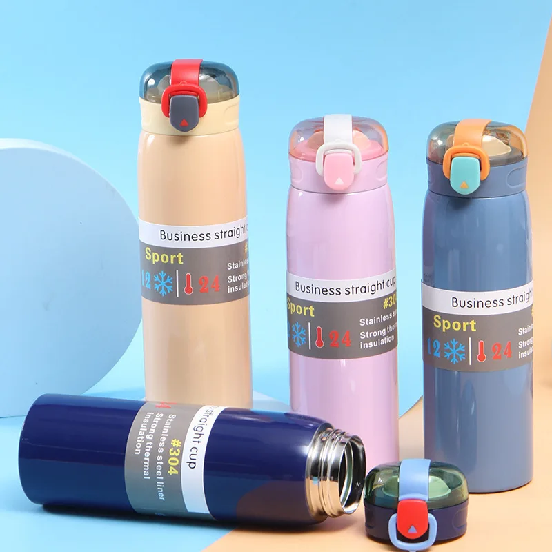 Wholesale 500ML Double Wall Vacuum Insulated Stainless Steel Water Bottle Purple Black Yellow Custom Red White Blue Metal Hot