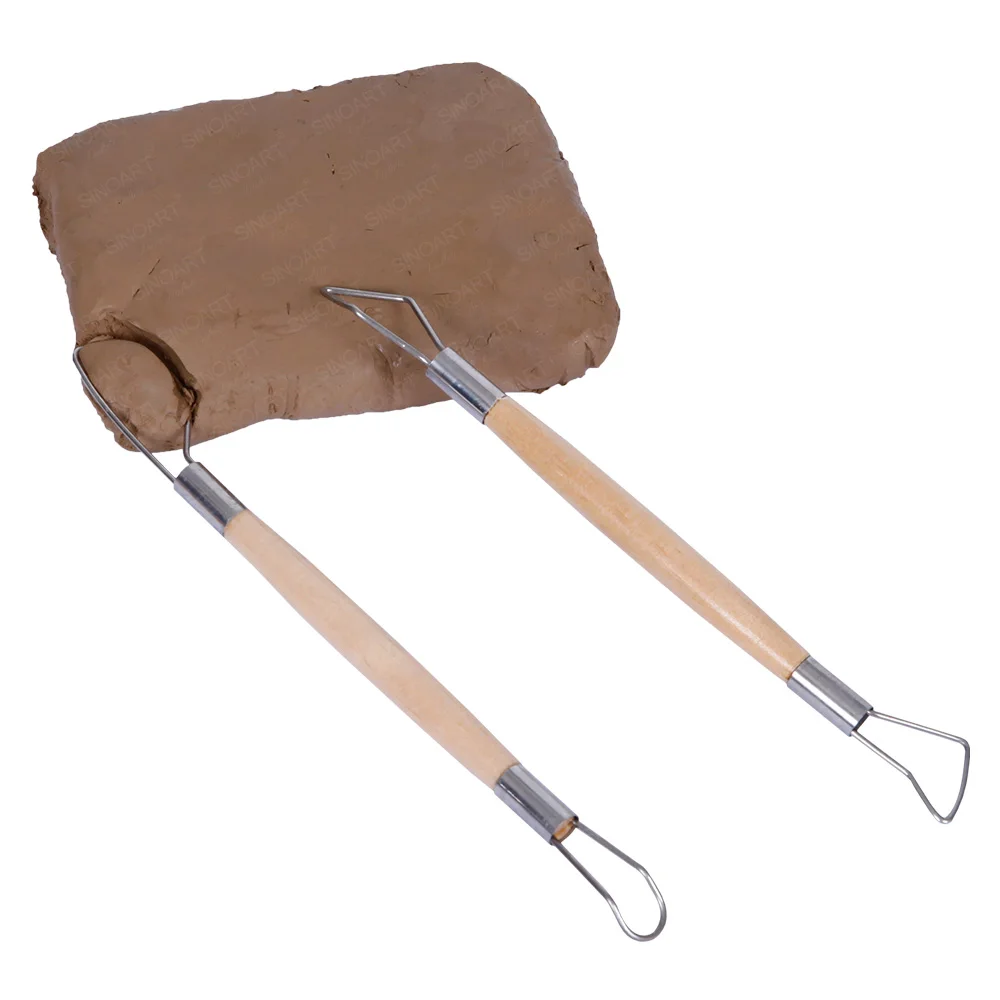 SINOART 6pcs Modeling sculptural Polymer Pottery tool Double-end wire tool Clay tool set