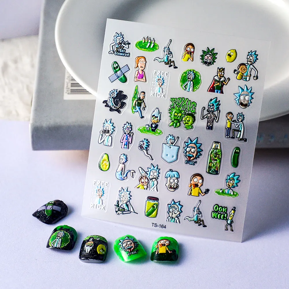Cartoon Learned Scholar 5d Stereo Embossed Decorative Stickers Nail Stickers