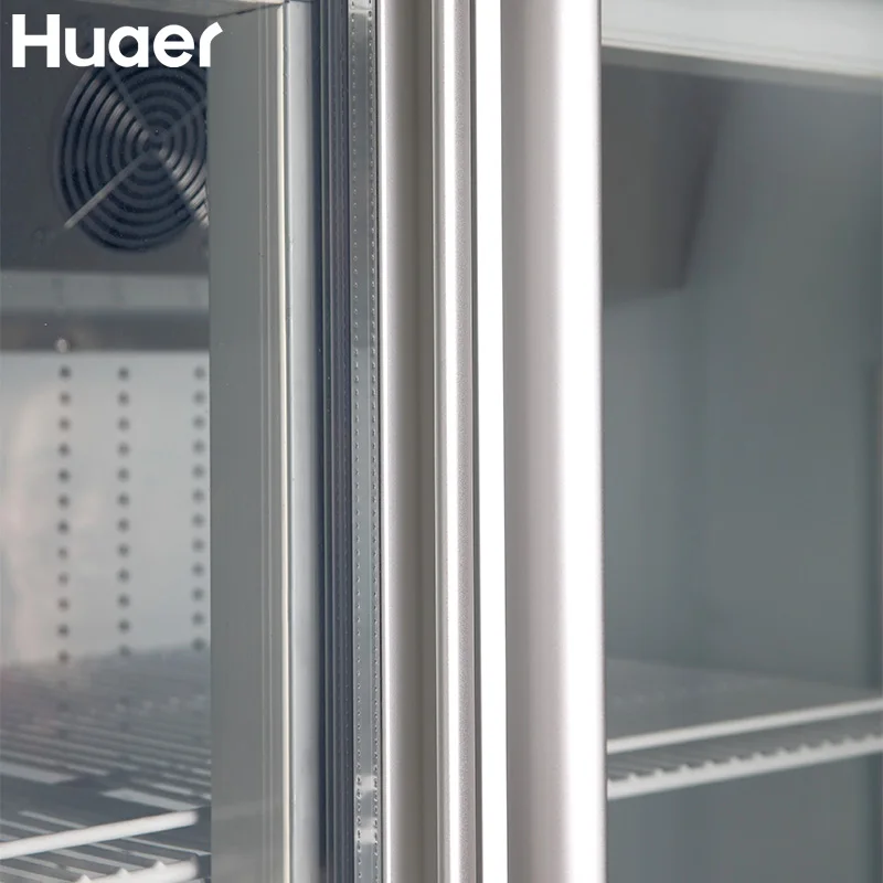 commercial frozen food used upright display glass 4 door freezer