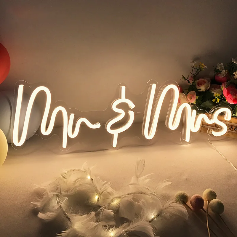 Custom Neno Signs Oh Baby Happy Birthday Decoration Mr Mrs Wedding Decor Party Decoration Supplies