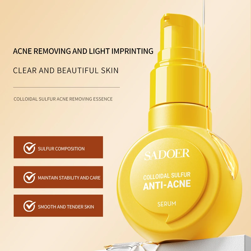 SADOER Private Label Colloidal Sulfur Acne Removing Essence Aloe Vera Tender Smooth Skin Care Serum Wholesale Beauty Products