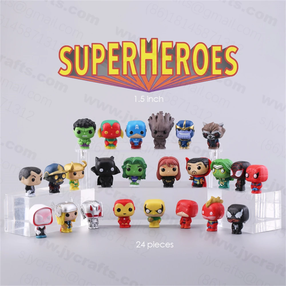 popular hot toy surprise egg toys filler superheros miniature anime figure toy playset for cake toppers-spiderman venom ironman