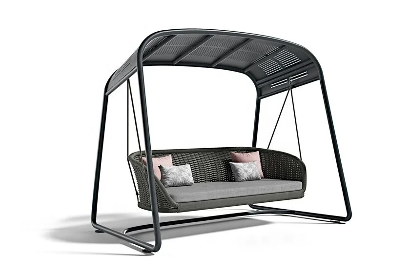 Hotel luxury  outdoor furniture 3 seater  canopy  swings