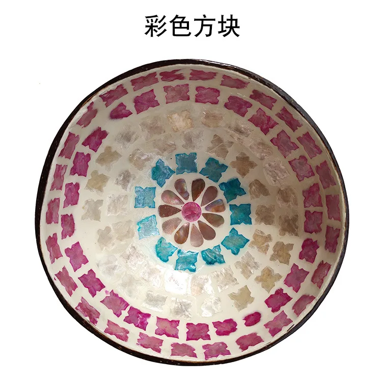 Hand-Carved  mother of pearl coco nut bowl for decora    mother of pearl bowl art coco bowl