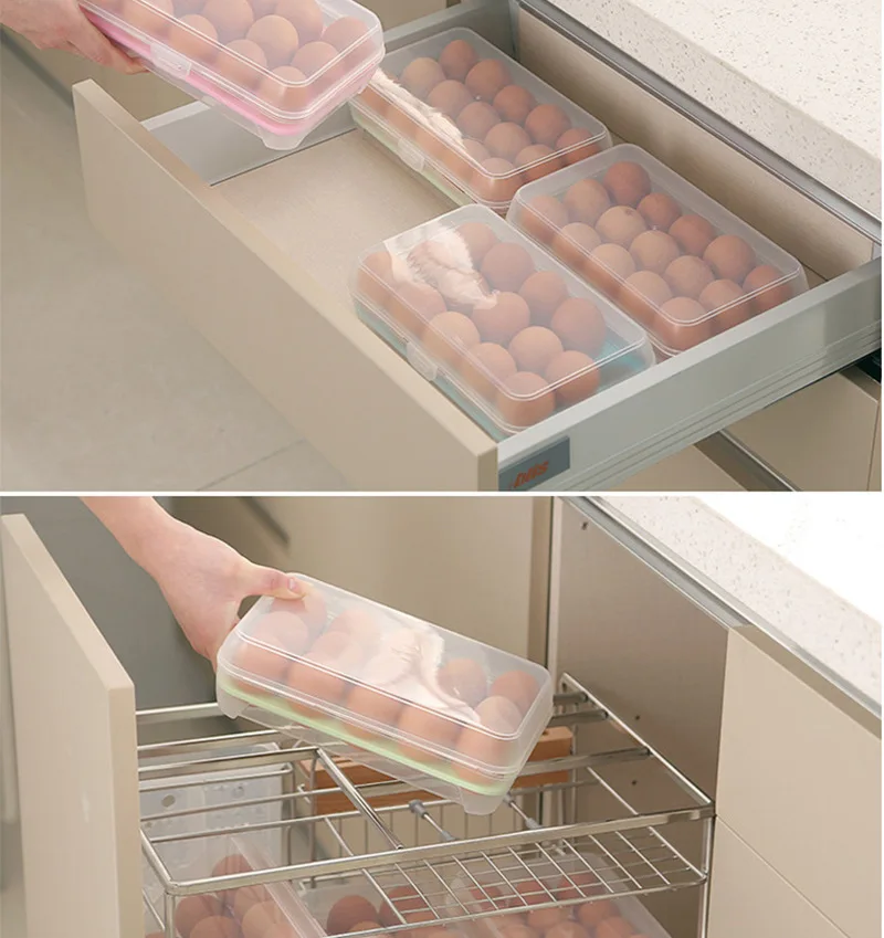 Eggs Storage Box 15 Grids Egg Portable Refrigerator Storage  Egg Holder