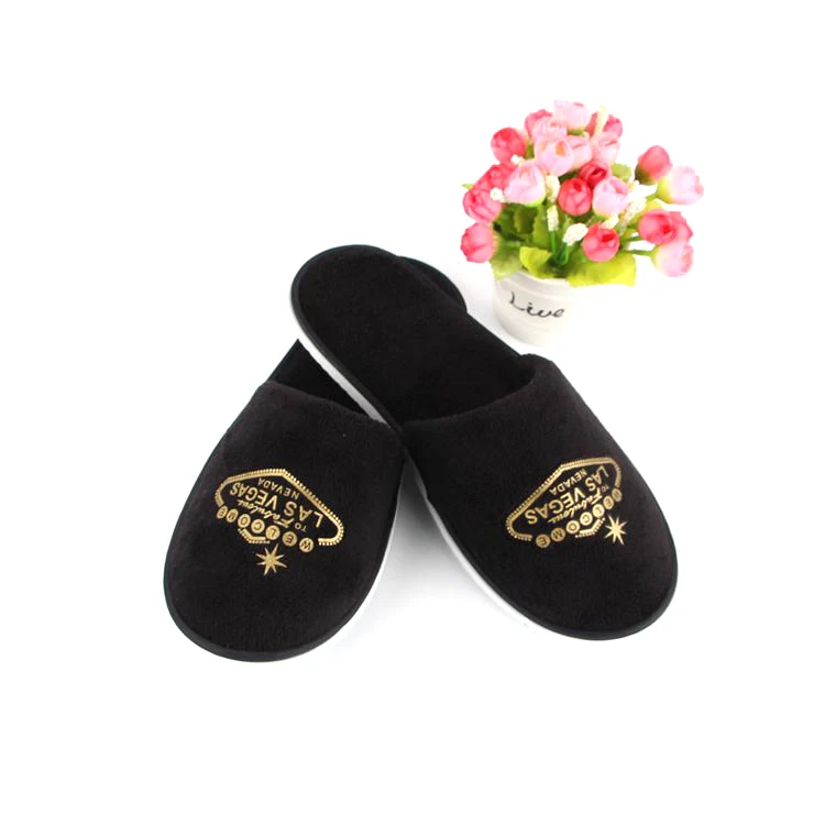 OEM Logo Hotel Amenities: 100% Cotton Terry Towel Slippers - Popular High-Quality Disposable Bath Shoes for Luxurious Guestrooms