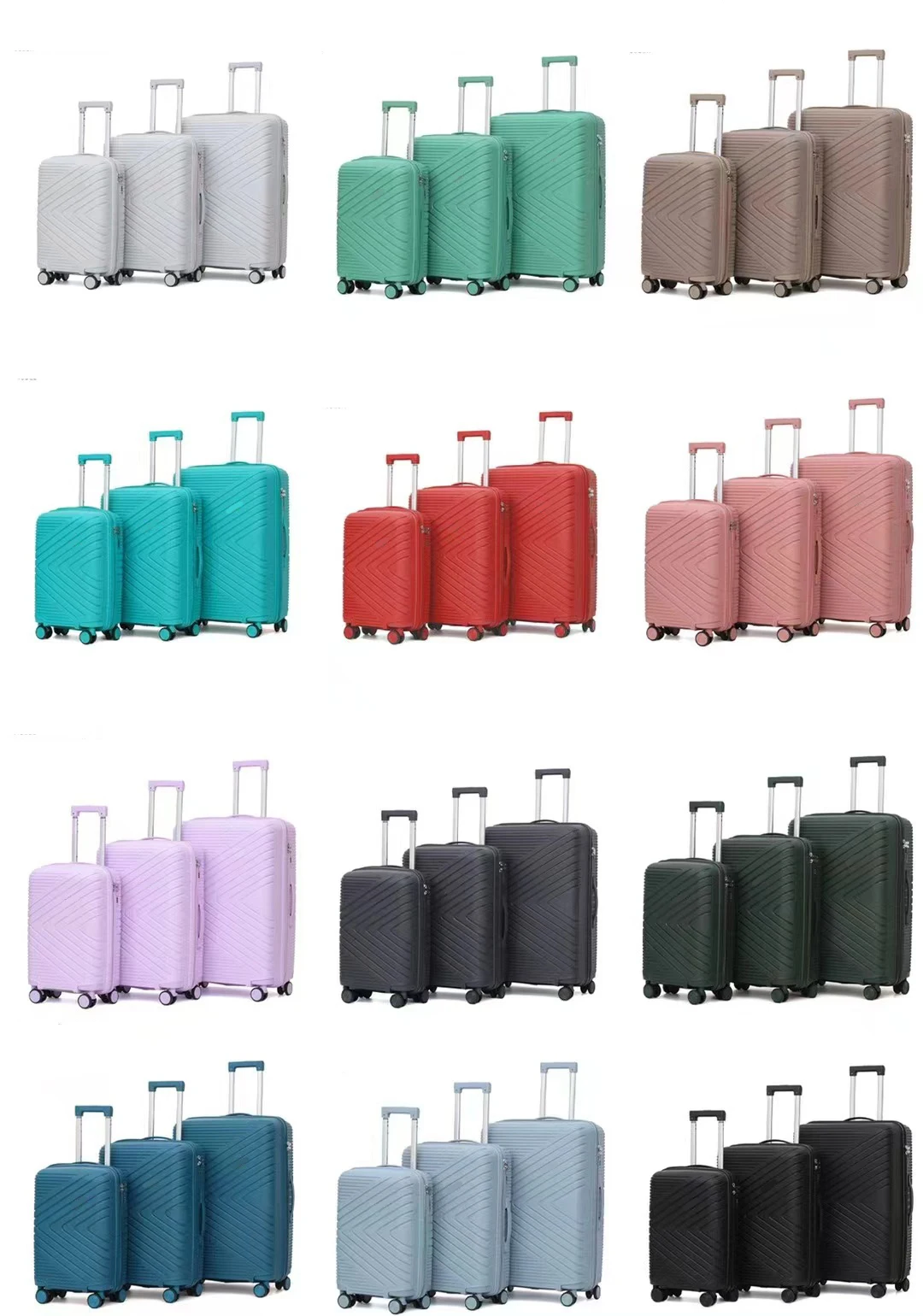 2024 NEW YCH Custom ABS Carry on Luggage White 6 Piece Hardshell Bag Travel Luggage Sets with Spinner Wheels koffer