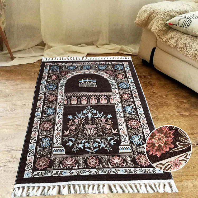 Большой исламский мягкий бархатный коврик Рамадан подарок толстые мусульманские молитвенные коврики с молитвенными бусинами уникальное украшение для женщин мужчин детей