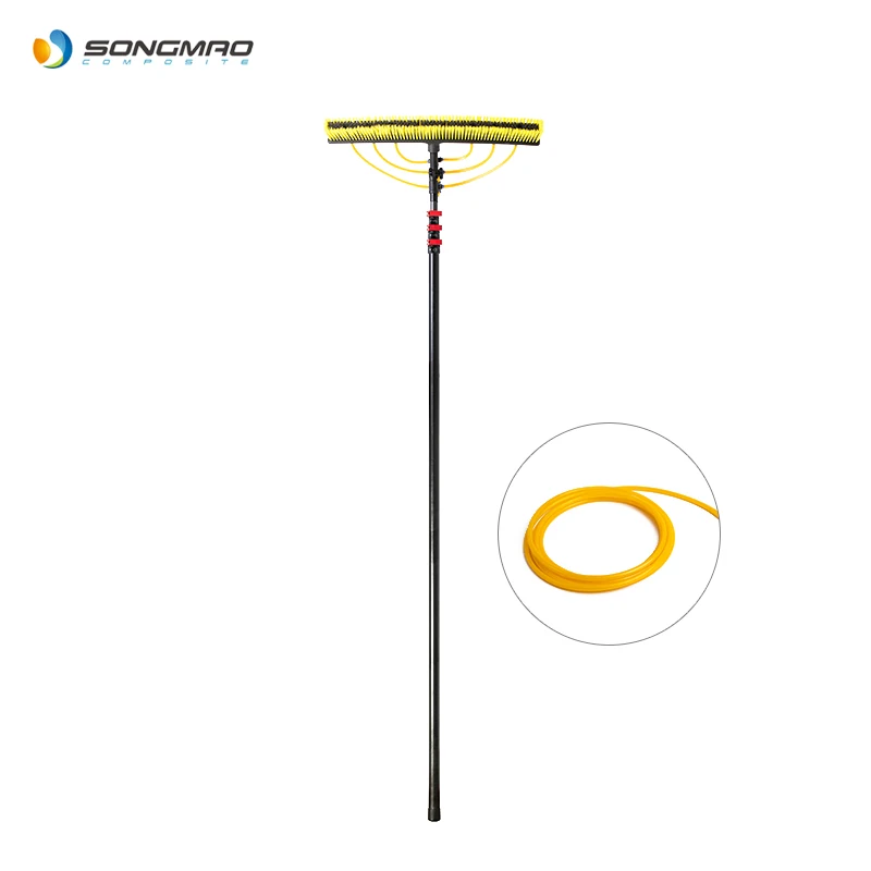 High strength 30ft 40ft 45ft carbon fibre telescopic window cleaning pole water fed pole with brush adapter