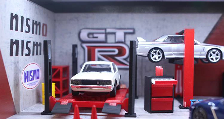 1:64 модель автомобиля диорама граффити настенный пейзаж парковки авторемонтный магазин декоративный