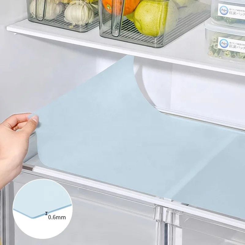 Nonslip Silicone Refrigerator Liners for Shelves Washable Fridge Liners Mats BPA-Free Refrigerator Shelf Liners