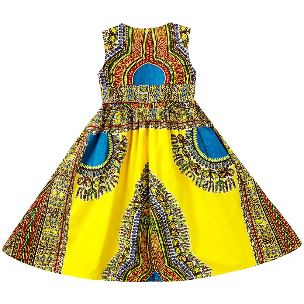 Shenbolen Wax Kid Girls Clothing Manufacturer Summer Dress Sleeveless African Kids Clothing
