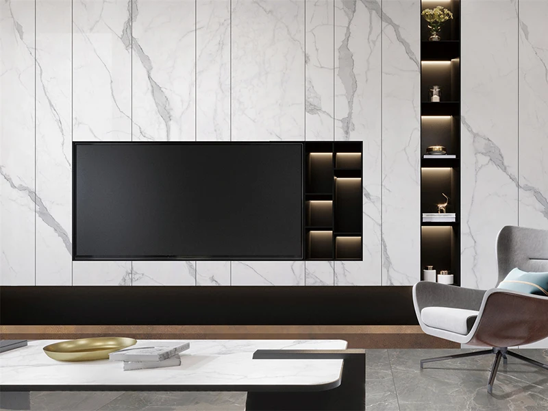 White Polished Glazed Matte Big Slab Floor Tiles Porcelain Ceramic Wall Tiles Sintered Stone for TV Background and Table Top