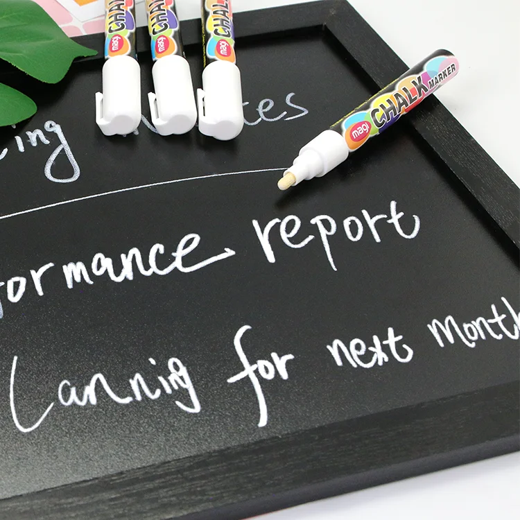 
4 sticks/set 6mm Liquid Chalk Marker Pen - White Dry Erase Marker - Chalk Markers for Chalkboard Signs Windows Blackboard Glass 