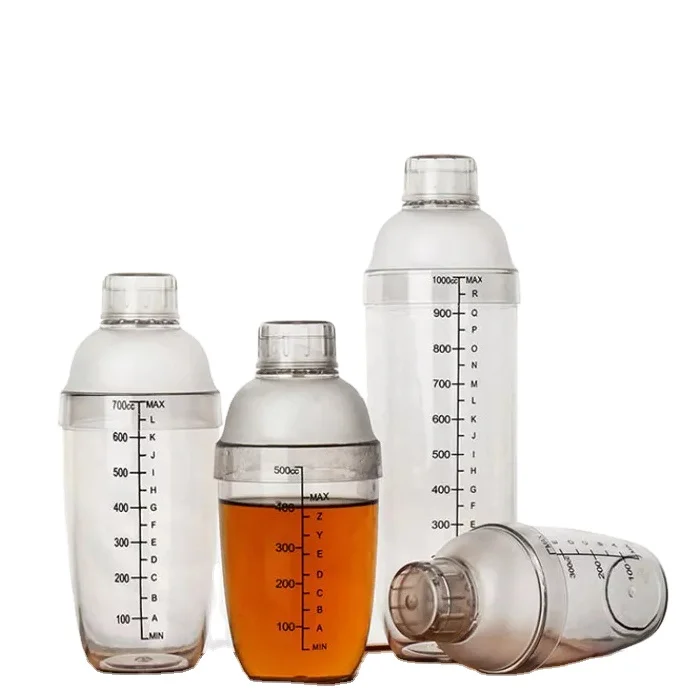 Plastic Cocktail Shaker Wholesale For Home Bar Plastic Shaker Bottle Cobbler Cocktail Shaker Bulk