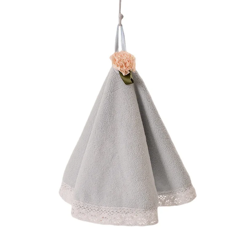 Cute Lace Dress Round Shape Face Hand Towel for Baby Absorbent Kitchen Bathroom Cleaning Rags