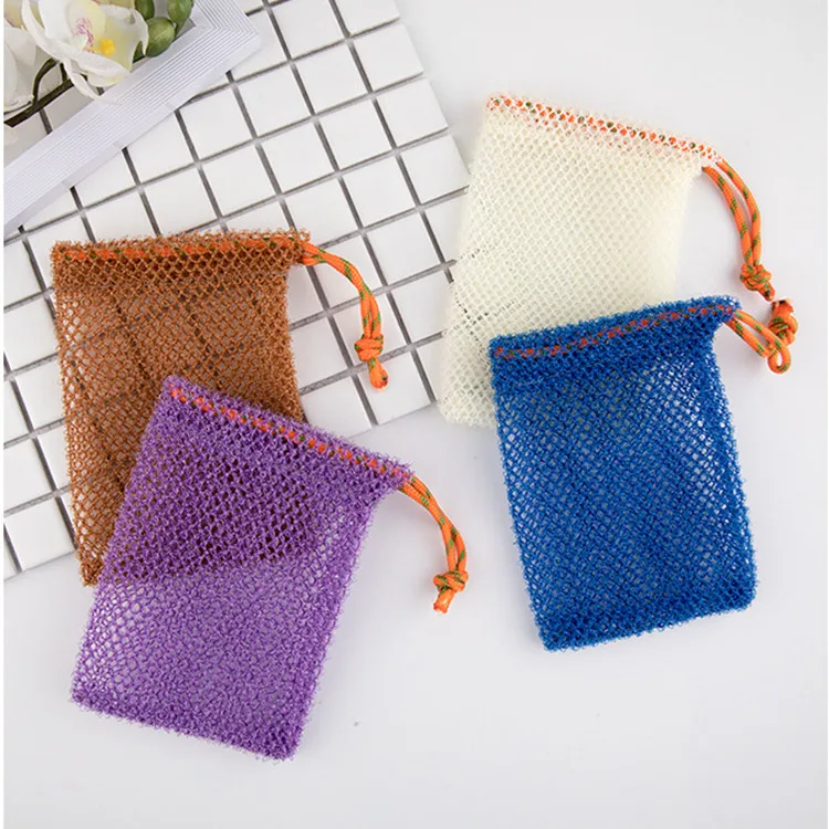 Wholesale custom african net Nylon soap bag pouch Ghana sponge bath exfoliating shower back