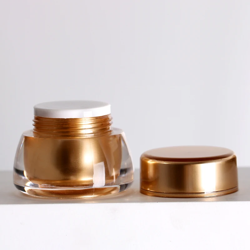 8g round nail gel gold opaque screw cap lid pink strong plastic jars for packaging