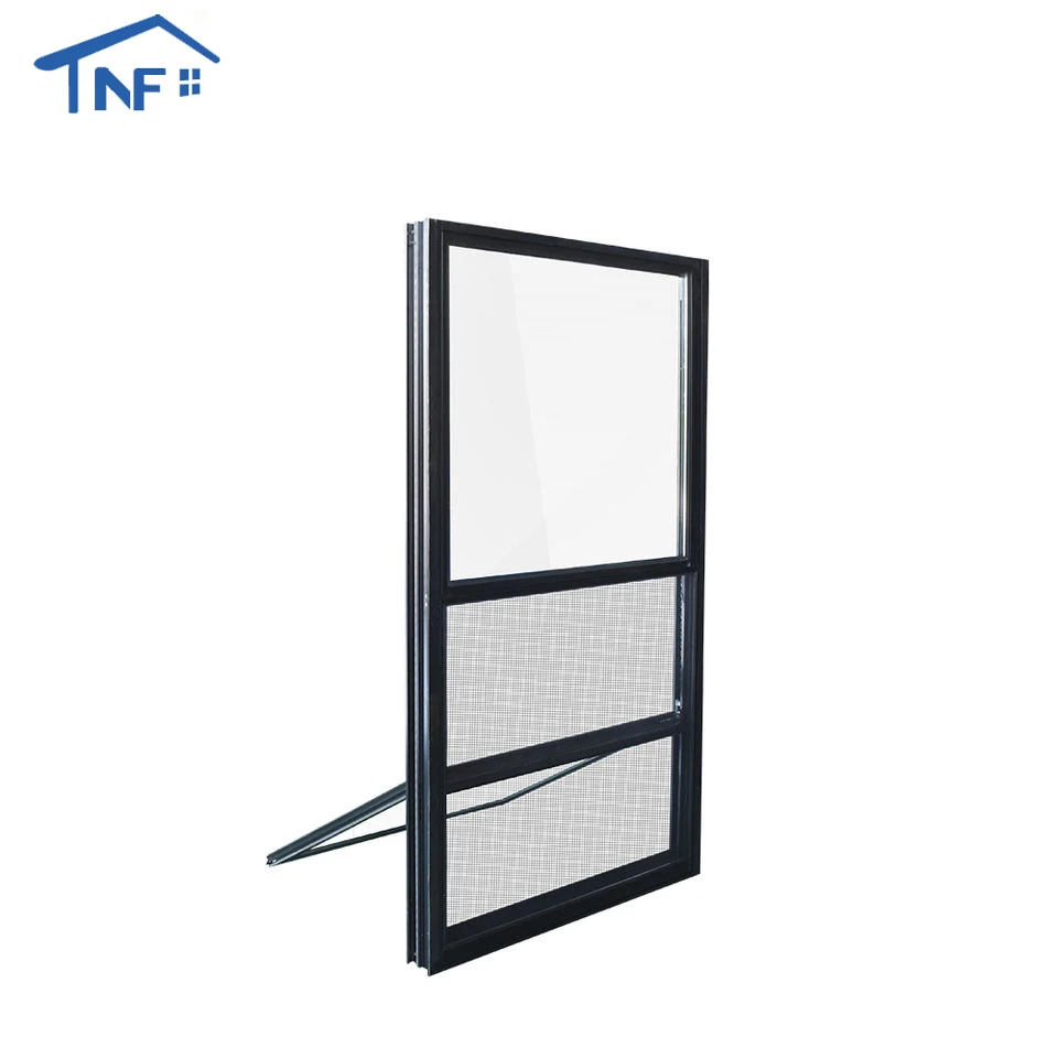 High Quality Top Thermal Break Aluminum Profile Double Glass Single Hung Sliding Windows With Grille