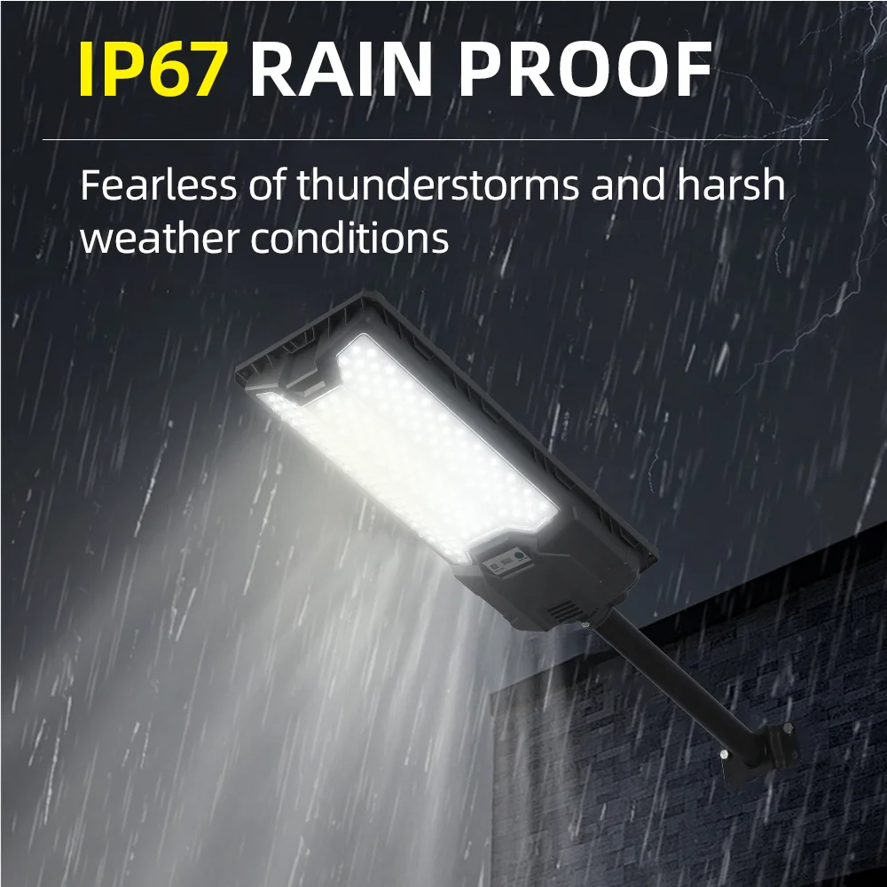 Solar LED Street Light Remote Waterproof Integrated Telescopic Rod ABS Human Body Sensor Outdoor Lighting Garden Spot Lights