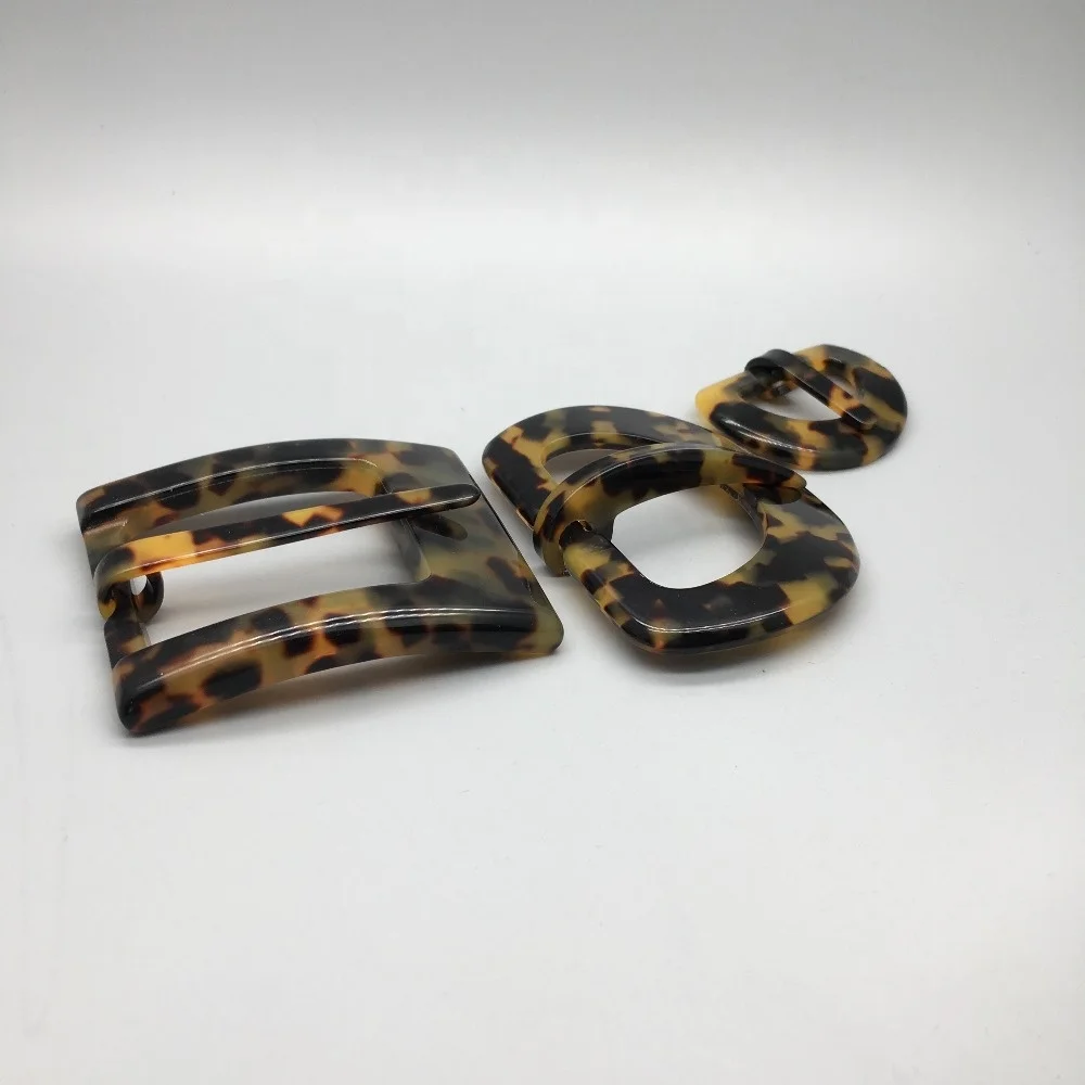 Cellulose Acetate accessories for Garment and bag belt buckle strap handle O-rings parts accessories and logo labels handbag