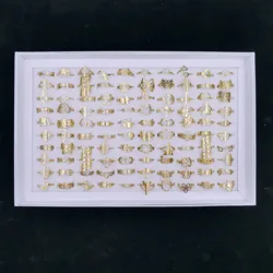 Newly Fashion Hot Sale 100 Mix-and-Match Fancy Ring Jewelry For Women and Men Irregularity  Stainless Steel Rings Jewelry