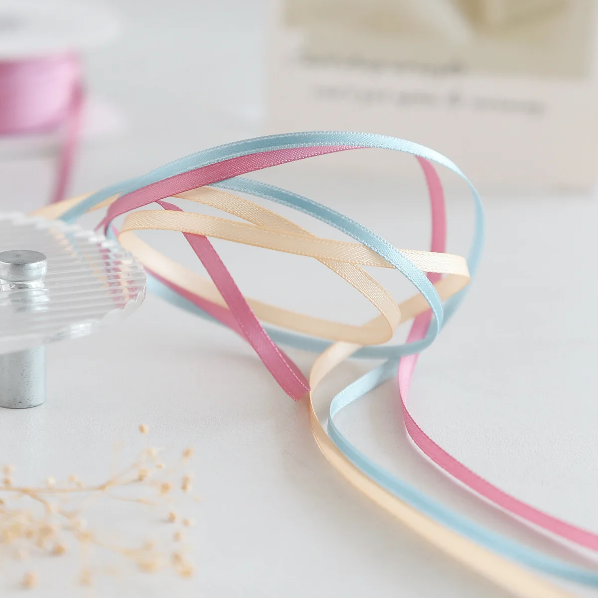 Ready stock 10mm Luxury Gift Wrapping Pull Bow Wine Bottle Neck Decorative Pre Tied Gift Flower Ribbon Bows