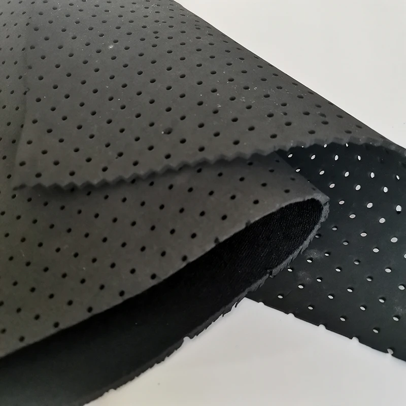 Custom 2mm 3mm 4mm Three Layers Perforated Breathable Materials Punch Hole Neoprene Fabric For Bags/Shoes/Medical Support