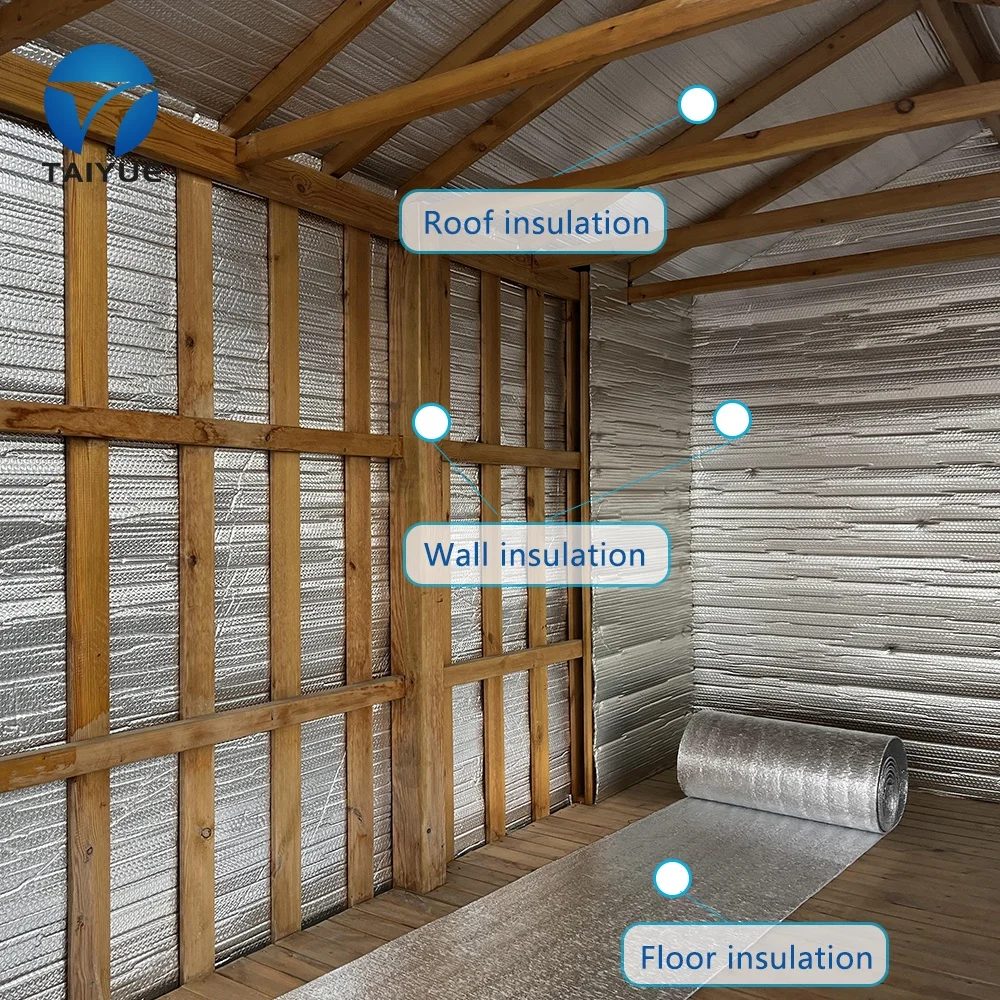 Modern Design EPE Foam Core Aluminum Film Reflective Insulation Roll Thermal Warehouse Application XPE Aluminum Foil Material